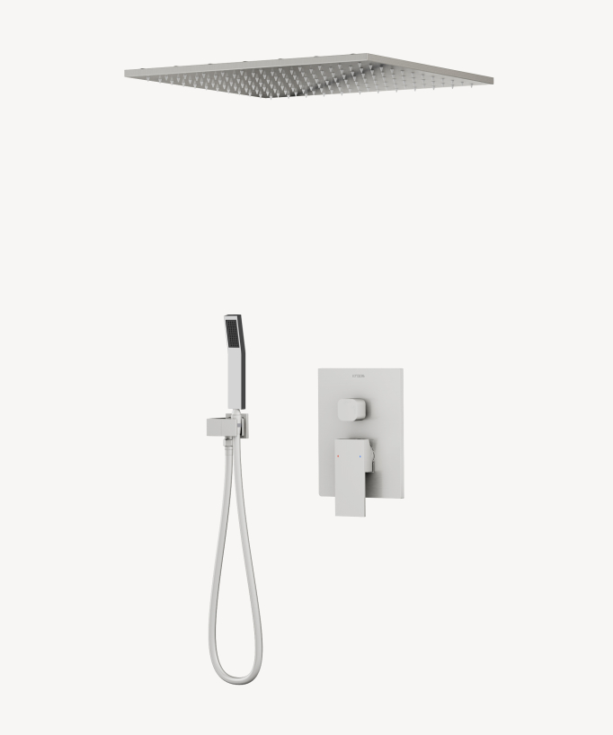 Gruppo doccia a soffitto Nichel spazzolato - Sirius - small