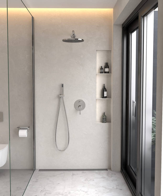 Combinazione di miscelatori da incasso per doccia Cromo - Corbeau - small