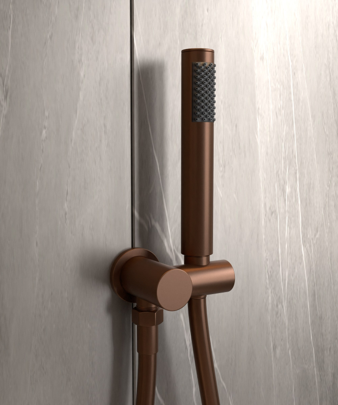 Pannello miscelatore da incasso per doccia Oro rosa spazzolato - Corbeau