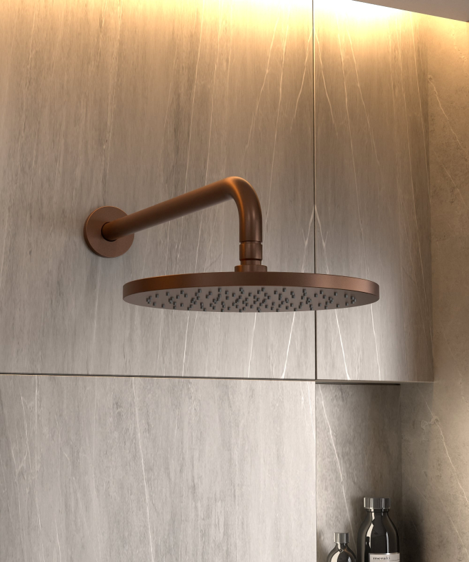 Pannello miscelatore da incasso per doccia Oro rosa spazzolato - Corbeau