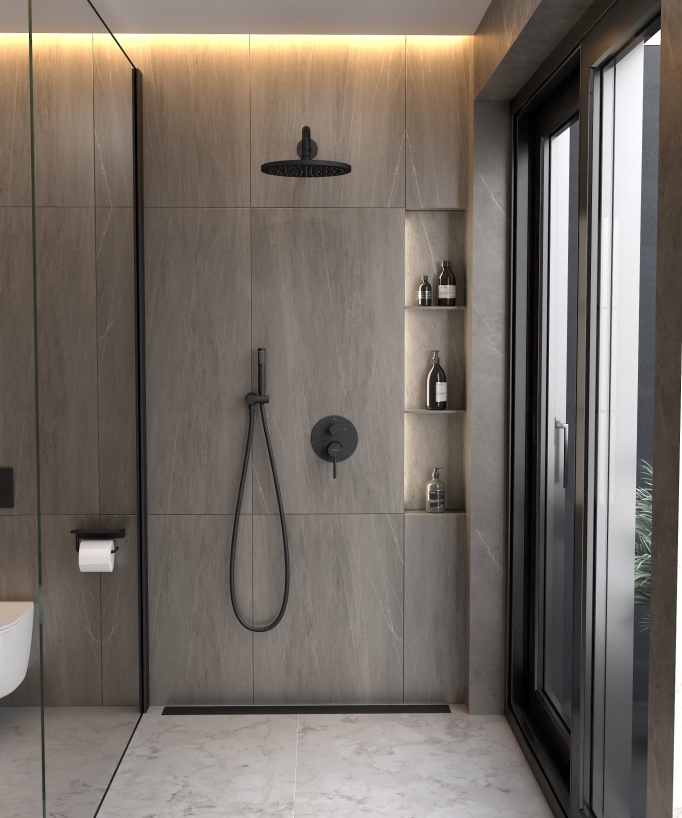 Miscelatore da incasso per doccia Nero - Corbeau