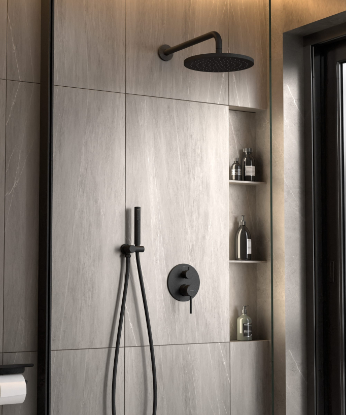 Miscelatore da incasso per doccia Nero - Corbeau