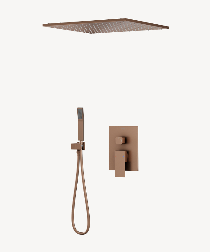 Pannello doccia a soffitto Oro rosa spazzolato - Sirius - small