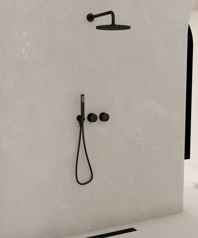 Pacchetto doccia a scomparsa Nero - Leros - small