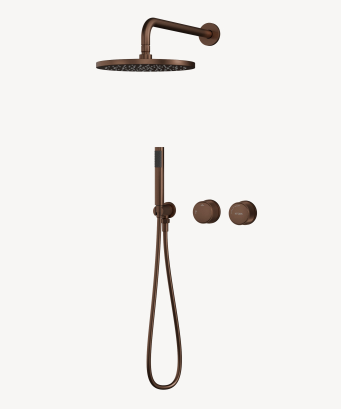 Pacchetto doccia da incasso Oro rosa spazzolato - Leros - small