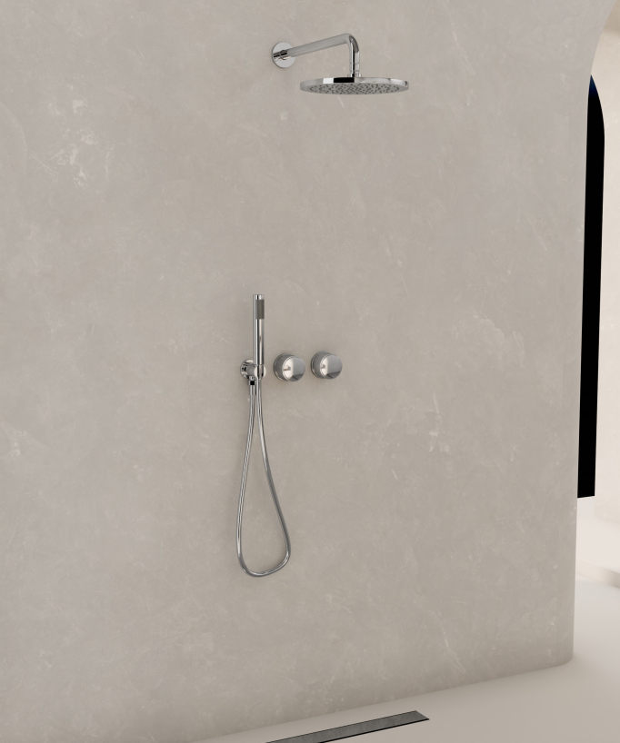 Set doccia incasso senza regolazione di portata Cromato - Leros