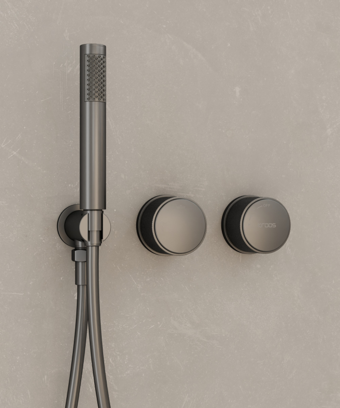 Set doccia incasso senza regolazione di portata Gun metal - Leros