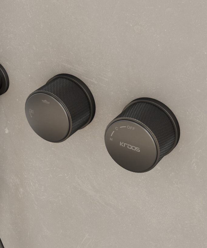 Set doccia incasso senza regolazione di portata Gun metal - Leros