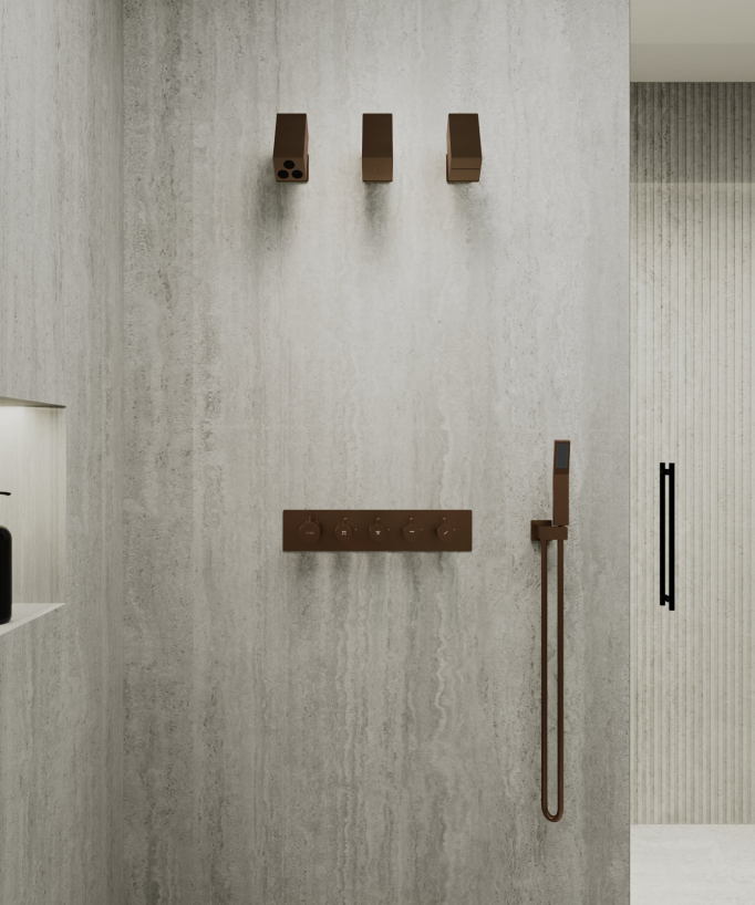 Set miscelatore termostatico multi-funzione con soffione orientabile - Sirius