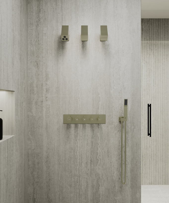 Set miscelatore termostatico multi-funzione con soffione orientabile - Sirius