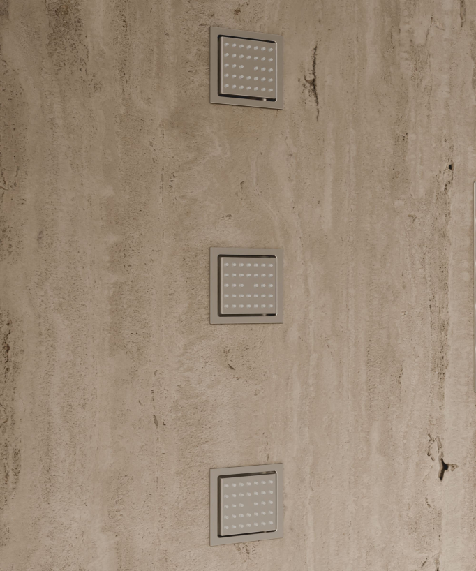 Sistema doccia termostatico a soffitto con getti nascosti 500 mm - Nickel spazzolato