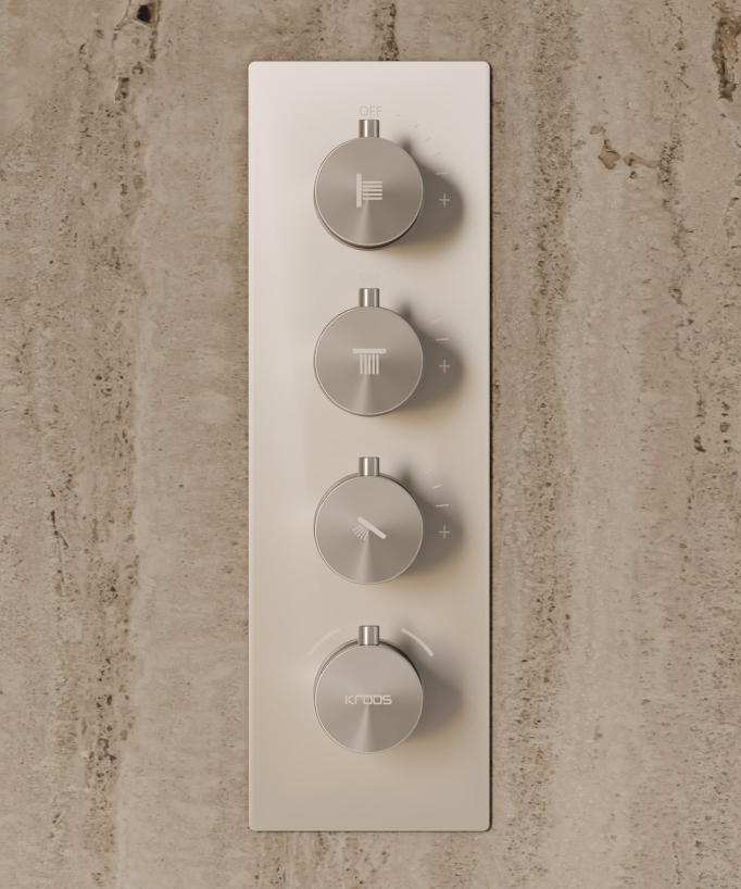 Sistema doccia termostatico a soffitto con getti nascosti 500 mm - Nickel spazzolato