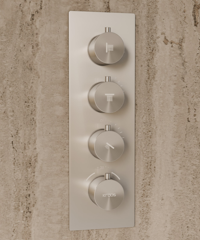 Sistema doccia termostatico a soffitto con getti nascosti 500 mm - Nickel spazzolato