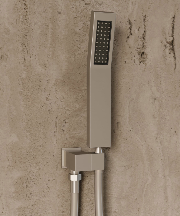 Sistema doccia termostatico a soffitto con getti nascosti 500 mm - Nickel spazzolato