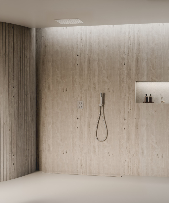 Sistema doccia termostatico a soffitto