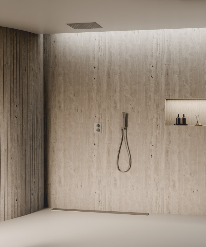 Sistema doccia termostatico a soffitto