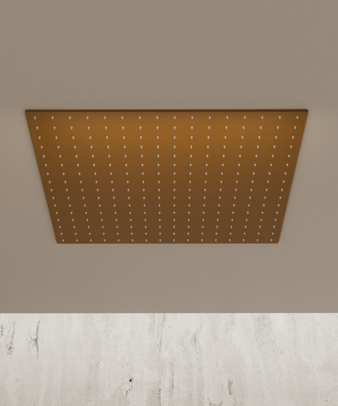 Sistema doccia termostatico a soffitto con getti nascosti 500 mm - Oro rosa spazzolato