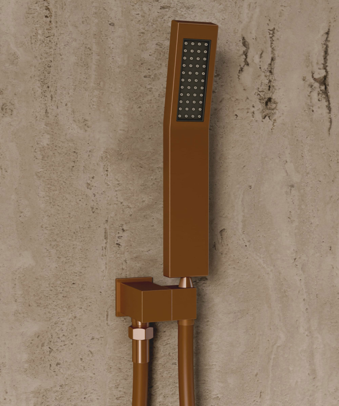 Sistema doccia termostatico a soffitto con getti nascosti 500 mm - Oro rosa spazzolato