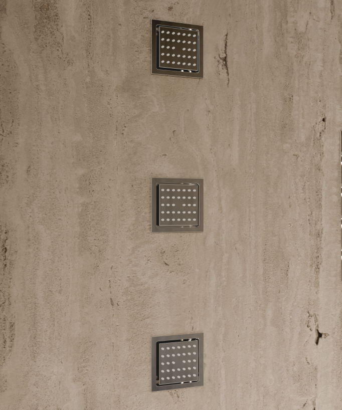 Sistema doccia termostatico a soffitto con getti nascosti 500 mm - Cromo