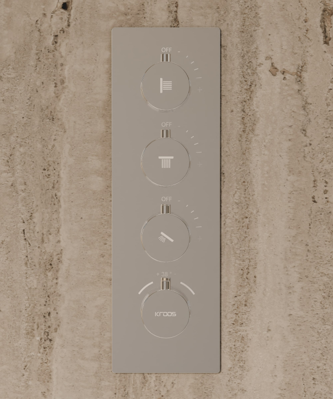 Sistema doccia termostatico a soffitto con getti nascosti 500 mm - Cromo