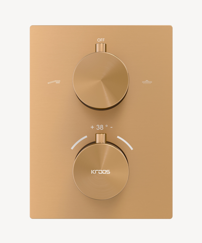 Sistema doccia termostatico a incasso soffitto Oro rosa - Sirius