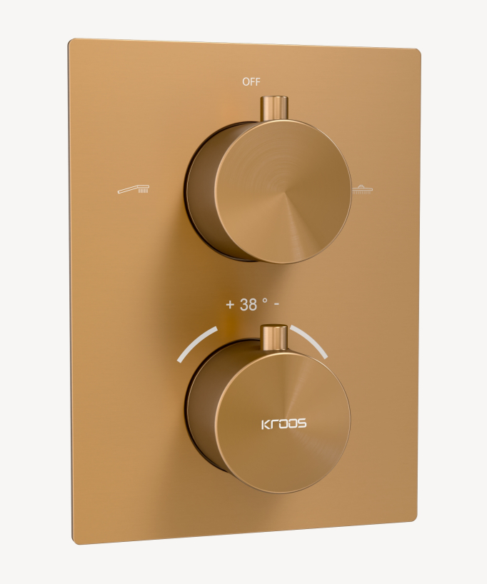 Sistema doccia termostatico a incasso soffitto Oro rosa - Sirius