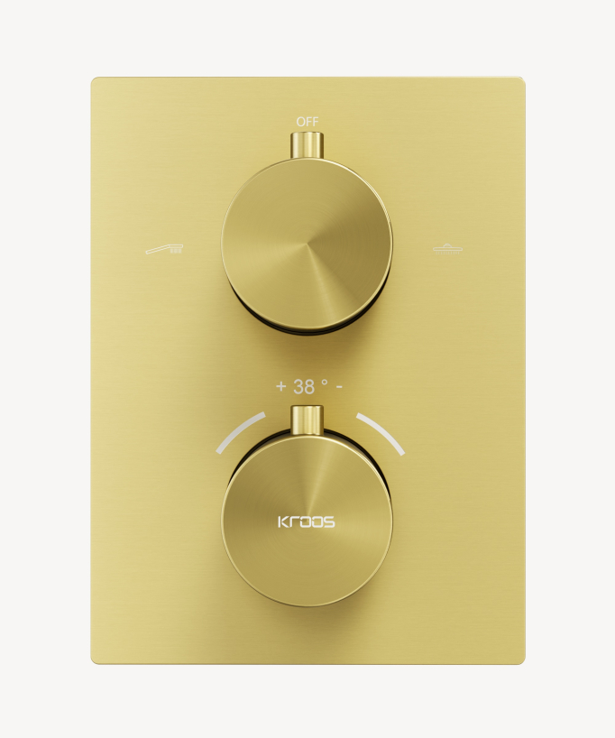 Sistema doccia termostatico a soffitto incassato Oro - Sirius