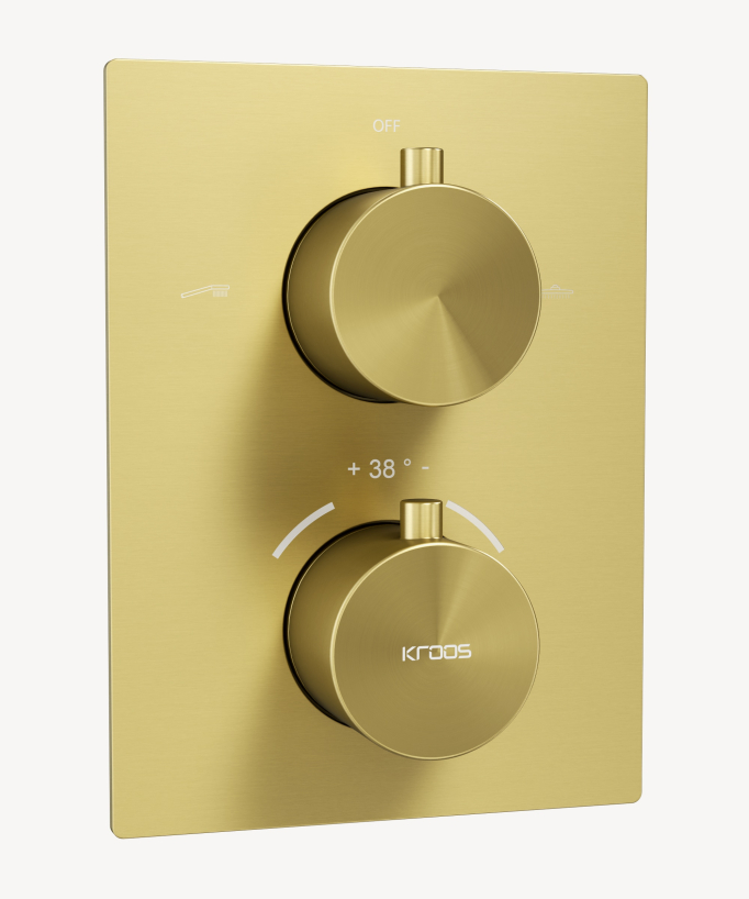 Sistema doccia termostatico a soffitto incassato Oro - Sirius