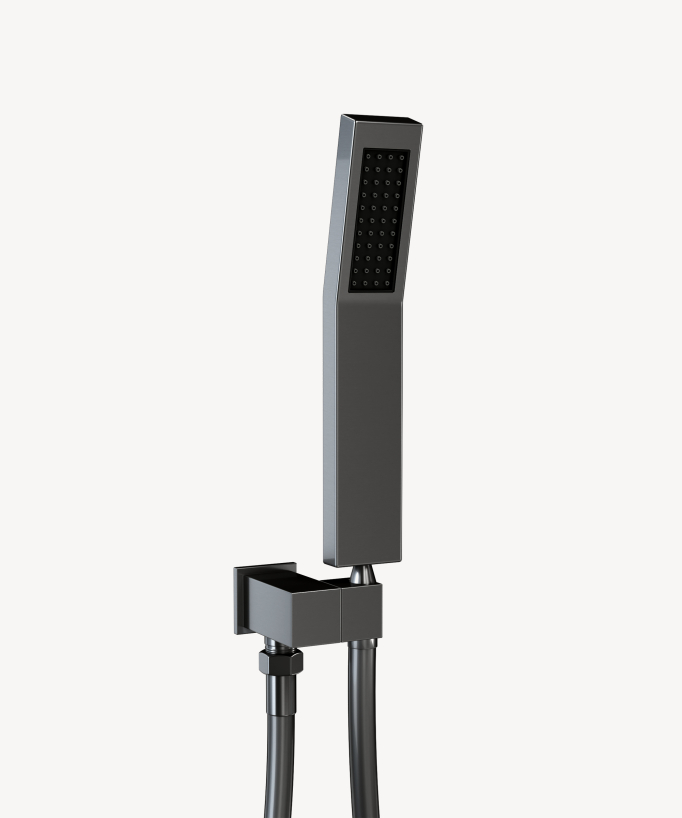 Cielo doccia termostatico incassato soffitto 500 mm, 3 getti corpo Gun metal - Sirius