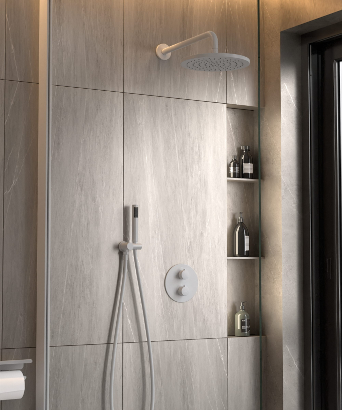 Pacchetto doccia termostatico bianco - Corbeau - small