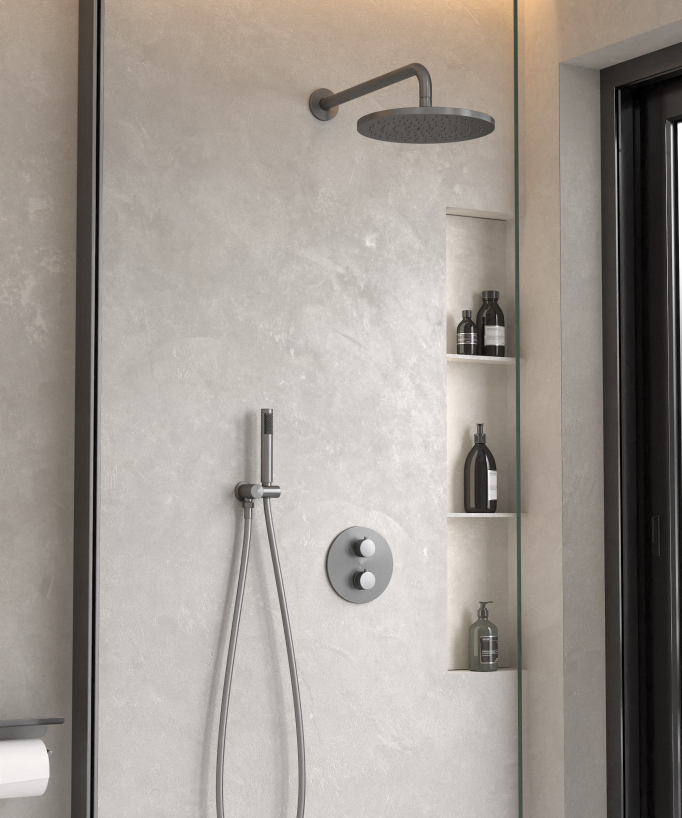 Pacchetto doccia termostatico in metallo canna di fucile - Corbeau - small