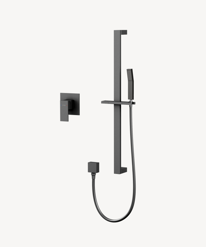 Miscelatore monocomando da incasso per doccia con barra e doccetta - Sirius - small