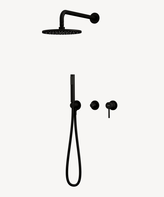 Colonna doccia incassata 3 fori Nero - Corbeau