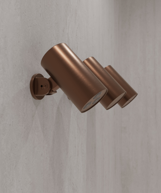 Set miscelatore termostatico multi-spray con soffione orientabile Oro rosa spazzolato - Corbeau