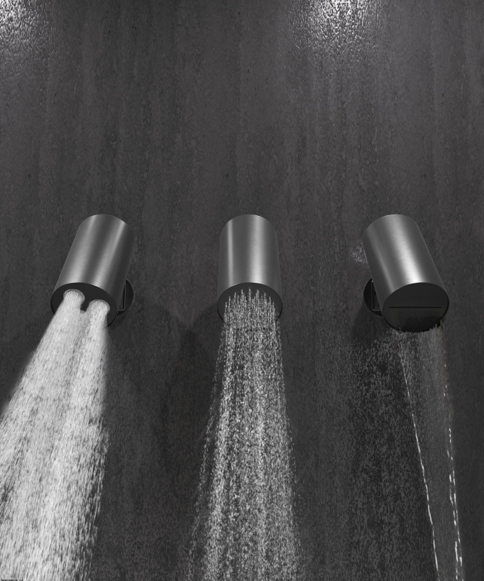 Set miscelatore termostatico multispray con doccetta orientabile Gun metal - Corbeau