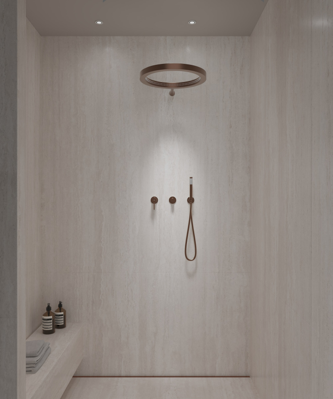 Kit doccia con soffione pioggia circolare - Corbeau