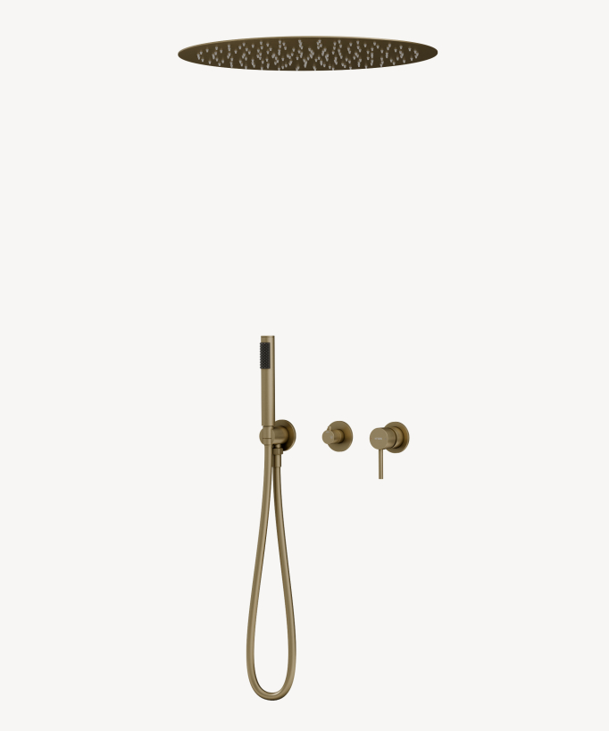 Set miscelatore doccia 3 fori incasso a soffitto rotondo - Corbeau