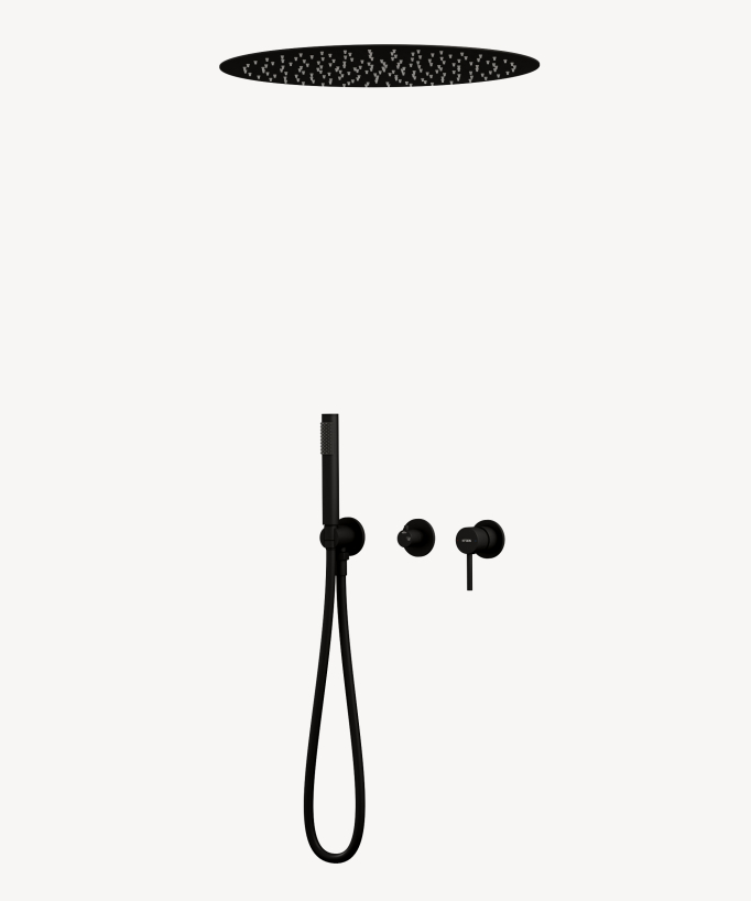 Set miscelatore doccia 3 fori incasso a soffitto rotondo - Corbeau