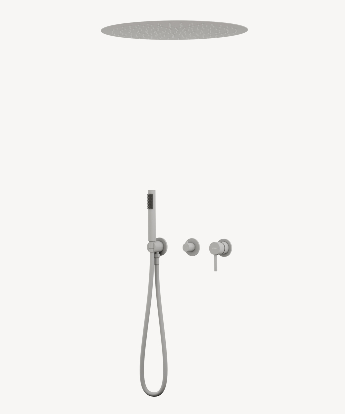 Set miscelatore doccia 3 fori incasso a soffitto rotondo - Corbeau