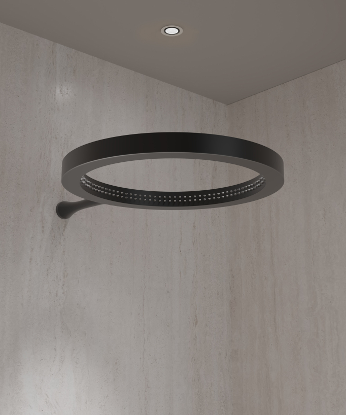 Kit doccia con soffione pioggia circolare - Corbeau