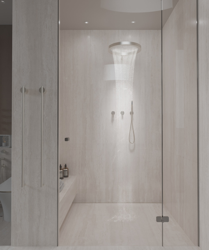 Kit doccia con soffione pioggia circolare - Corbeau