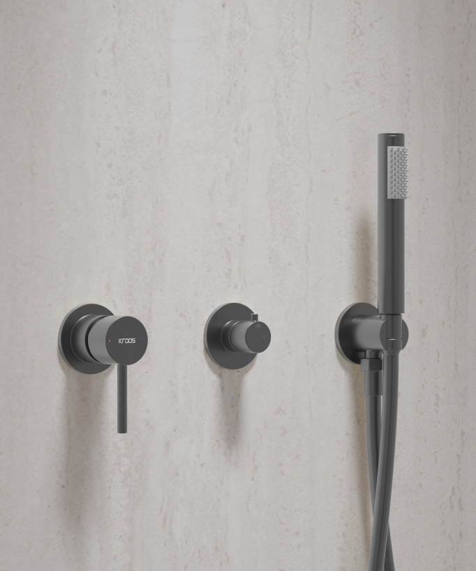 Kit doccia con soffione pioggia circolare - Corbeau