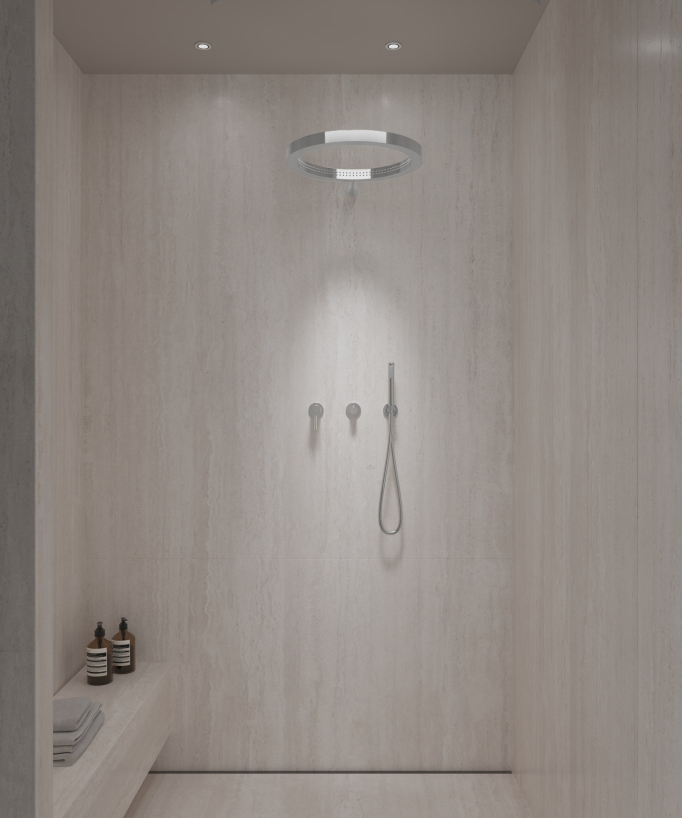 Kit doccia con soffione pioggia circolare - Corbeau