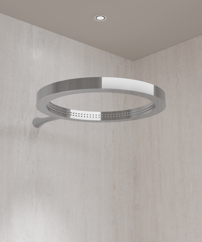 Kit doccia con soffione circolare Cromato - Corbeau