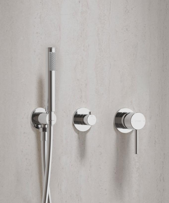 Kit doccia con soffione circolare Cromato - Corbeau