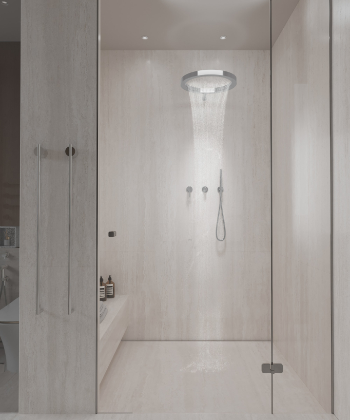 Kit doccia con soffione circolare Cromato - Corbeau