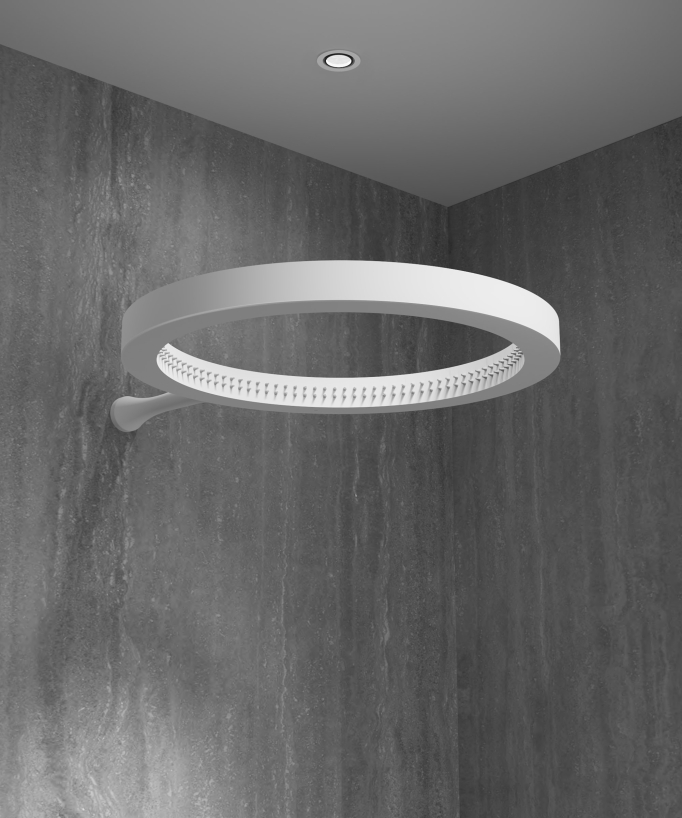 Kit doccia con soffione circolare Bianco - Corbeau