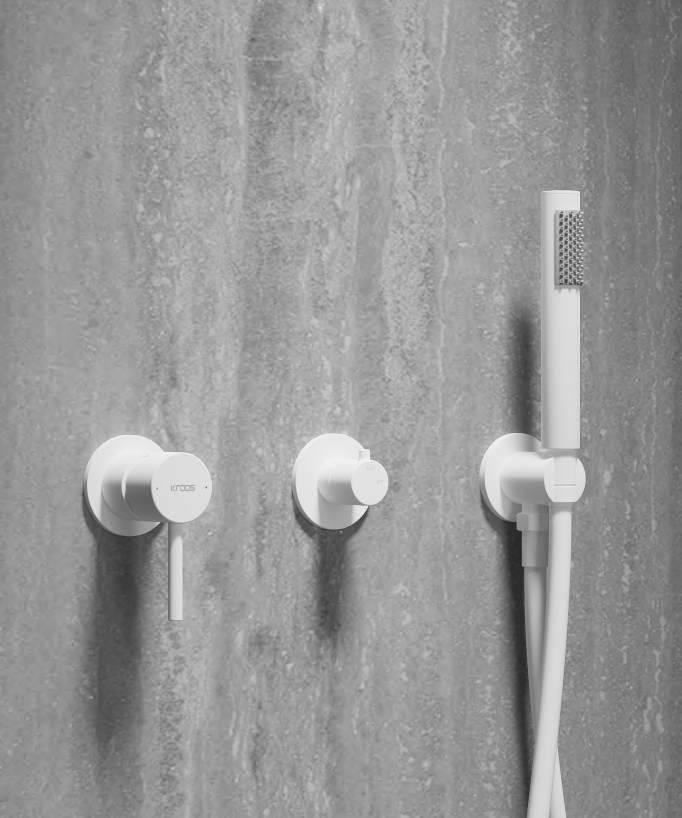 Kit doccia con soffione circolare Bianco - Corbeau