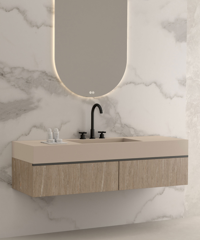 Miscelatore lavabo da appoggio nero - Corbeau