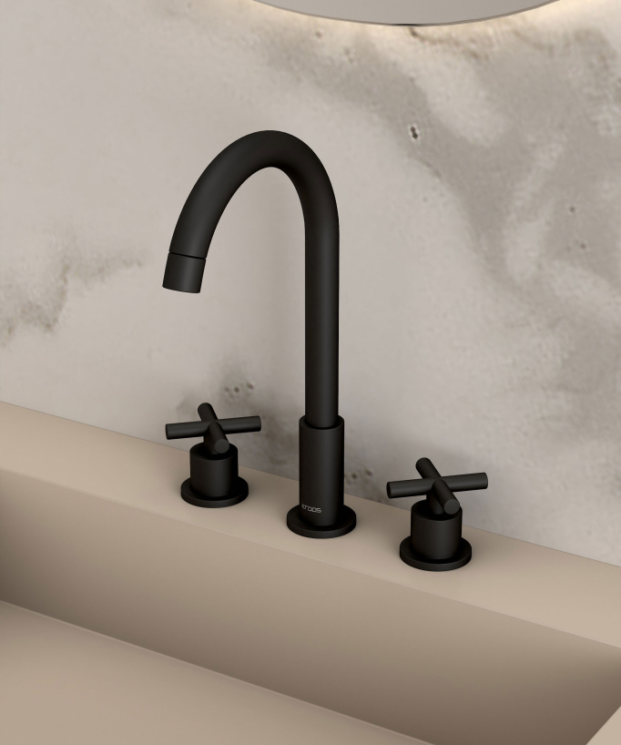 Miscelatore lavabo da appoggio nero - Corbeau